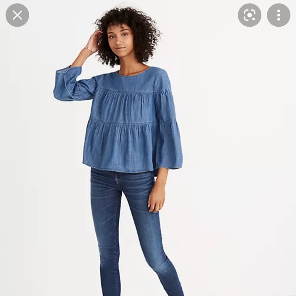 Madewell flowy demin top